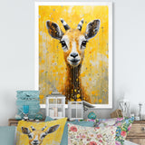 Popart Yellow Goat Portrait - Goat Large Canvas Wall Art