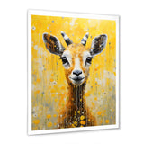 Popart Yellow Goat Portrait - Goat Large Canvas Wall Art