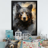 A Noir Bear On Dramatic Shadow - Bear Wall Decor