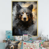 A Noir Bear On Dramatic Shadow - Bear Wall Decor