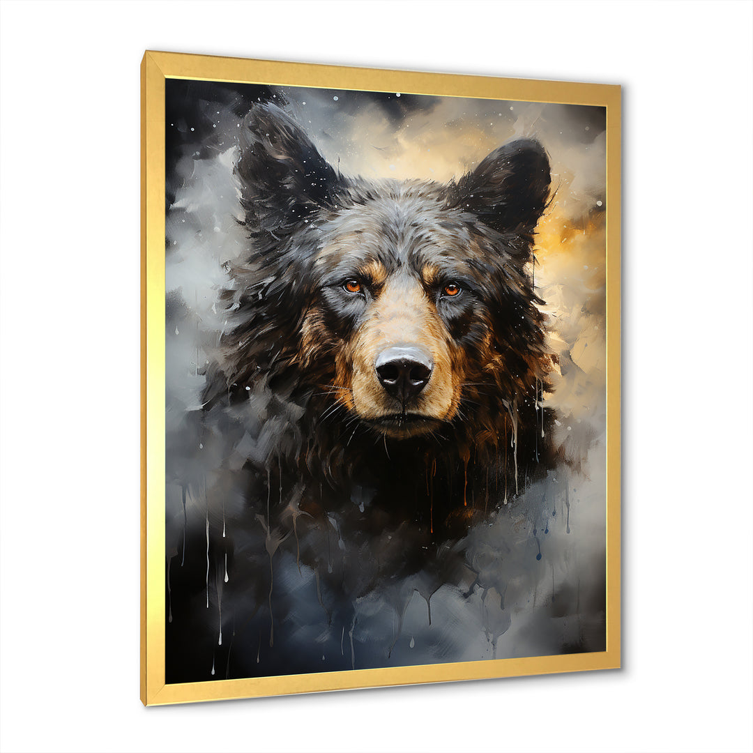 A Noir Bear On Dramatic Shadow - Bear Wall Decor