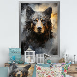A Noir Bear On Dramatic Shadow - Bear Wall Decor