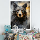 A Noir Bear On Dramatic Shadow - Bear Wall Decor