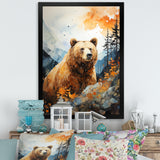 Portrait Of A Bear On Mountain Cliff - Bear Wall Art Prints