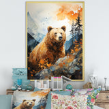 Portrait Of A Bear On Mountain Cliff - Bear Wall Art Prints
