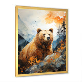 Portrait Of A Bear On Mountain Cliff - Bear Wall Art Prints