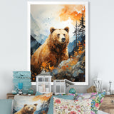 Portrait Of A Bear On Mountain Cliff - Bear Wall Art Prints