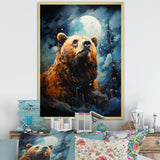 Portrait Of A Moonlight Bear On Mountain - Bear Wall Art Prints