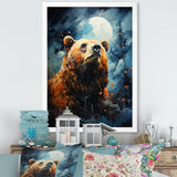 Portrait Of A Moonlight Bear On Mountain - Bear Wall Art Prints