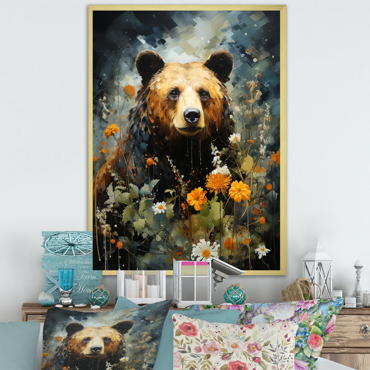 Portrait Of A Bear On Mountain - Brown Bear Wall Art