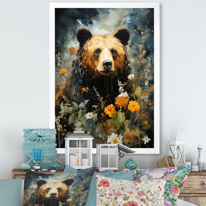 Portrait Of A Bear On Mountain - Brown Bear Wall Art