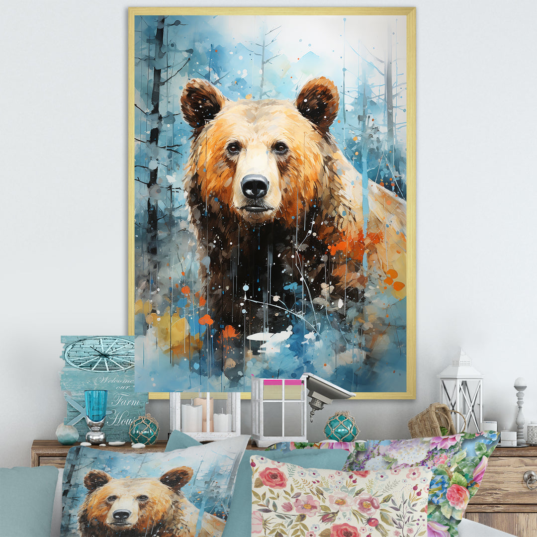 Abstract Bear Habitat - Brown Bear Wall Art