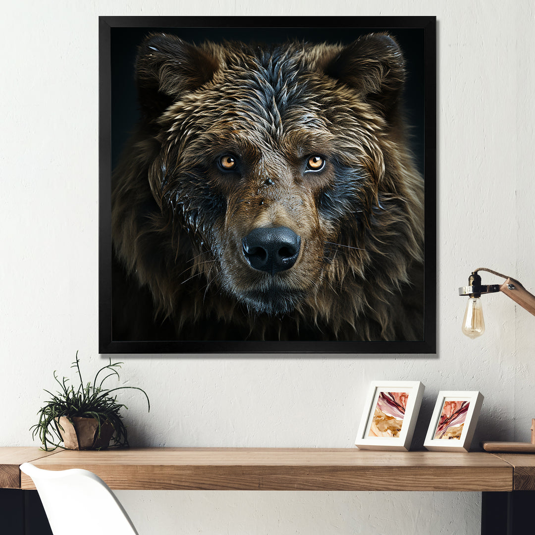 Abstract Of A Bear In Harmony - Bear Large Canvas Wall Art