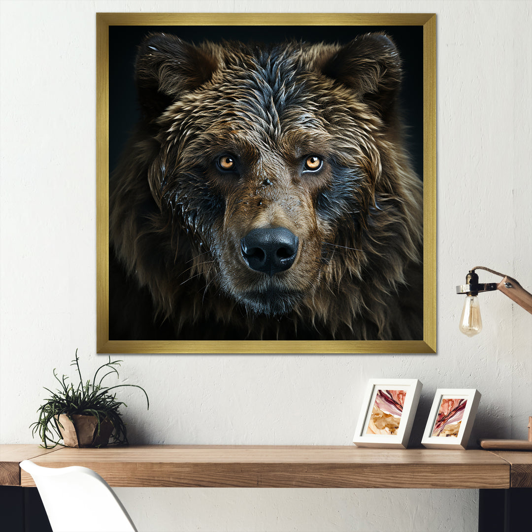 Abstract Of A Bear In Harmony - Bear Large Canvas Wall Art