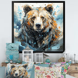 Abstract Representation Of A Bears Movements - Animals Canvas Wall Art