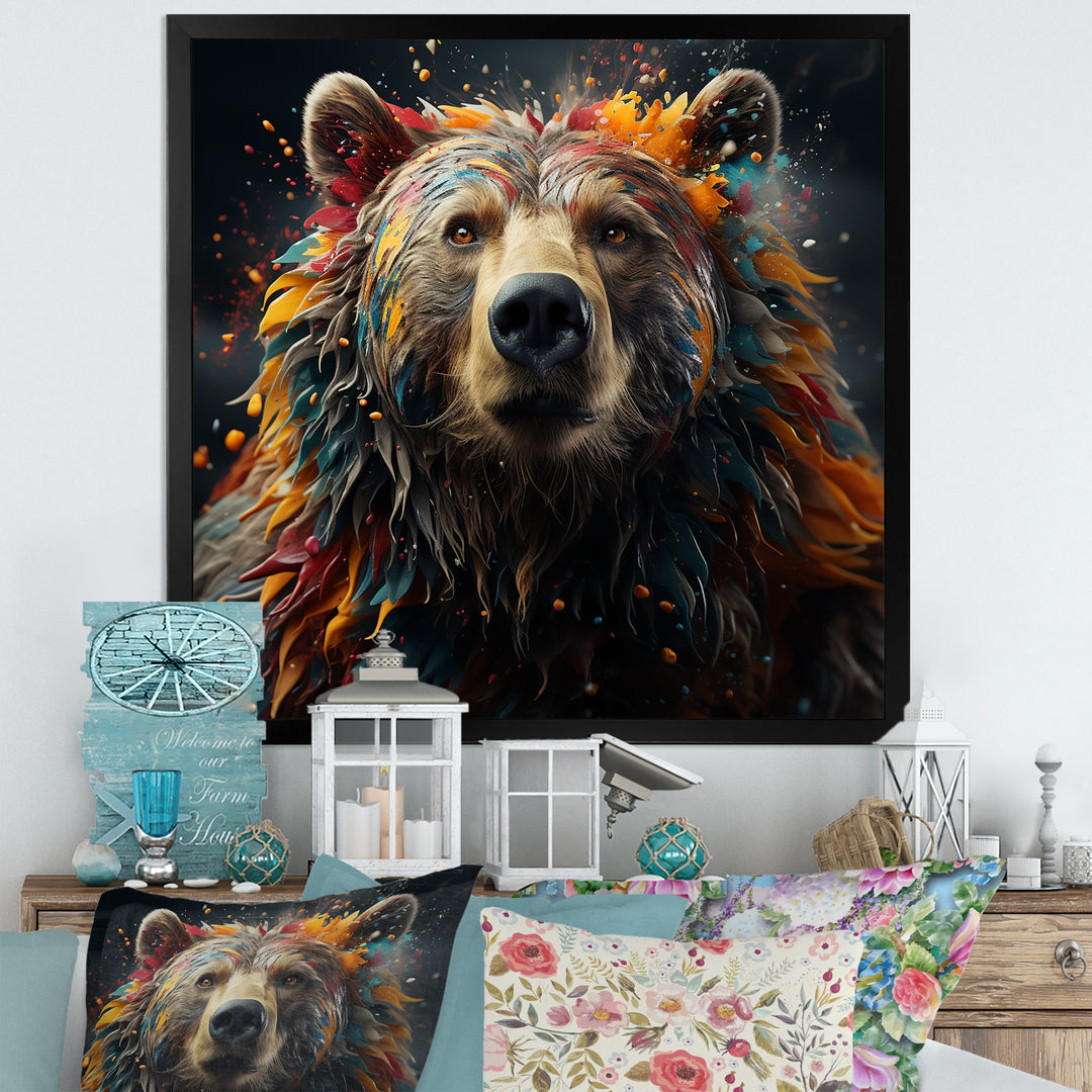 Multicolor Grizzly Bear Grace - Bear Wall Decor