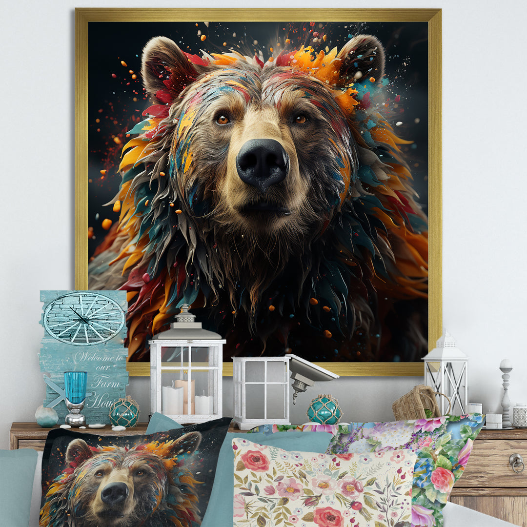 Multicolor Grizzly Bear Grace - Bear Wall Decor
