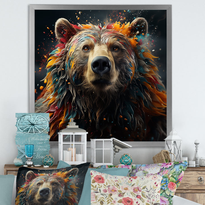 Multicolor Grizzly Bear Grace - Bear Wall Decor
