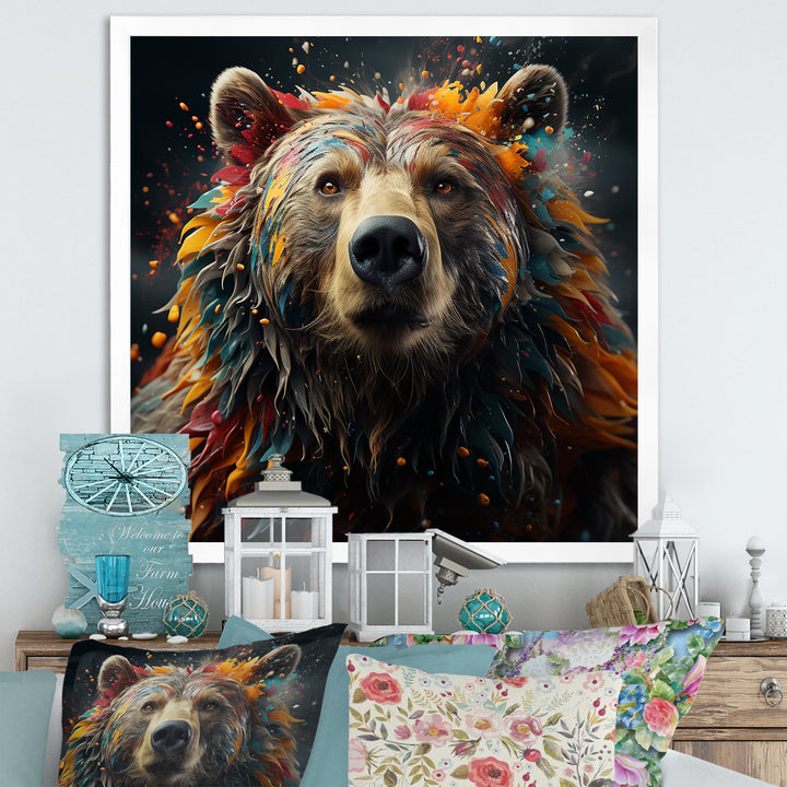 Multicolor Grizzly Bear Grace - Bear Wall Decor