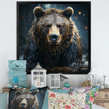 Expressionist Portrayal Of A Grizzly Bear - Bear Framed Canvas Art