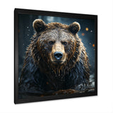 Expressionist Portrayal Of A Grizzly Bear - Bear Framed Canvas Art