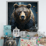 Expressionist Portrayal Of A Grizzly Bear - Bear Framed Canvas Art