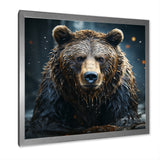 Expressionist Portrayal Of A Grizzly Bear - Bear Framed Canvas Art