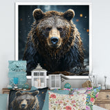 Expressionist Portrayal Of A Grizzly Bear - Bear Framed Canvas Art