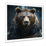 Expressionist Portrayal Of A Grizzly Bear - Bear Framed Canvas Art