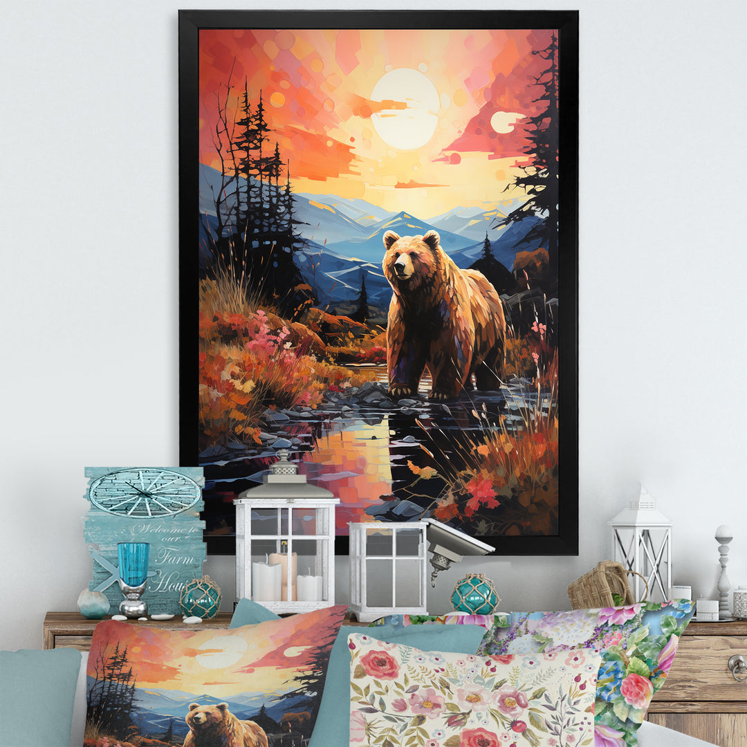 A Grizzly Bear In A Dreamy Retreat - Bear Home Decor Art