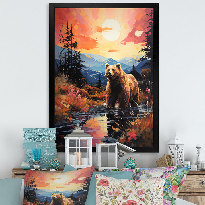 A Grizzly Bear In A Dreamy Retreat - Bear Home Decor Art