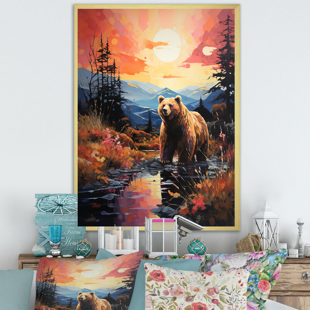 A Grizzly Bear In A Dreamy Retreat - Bear Home Decor Art
