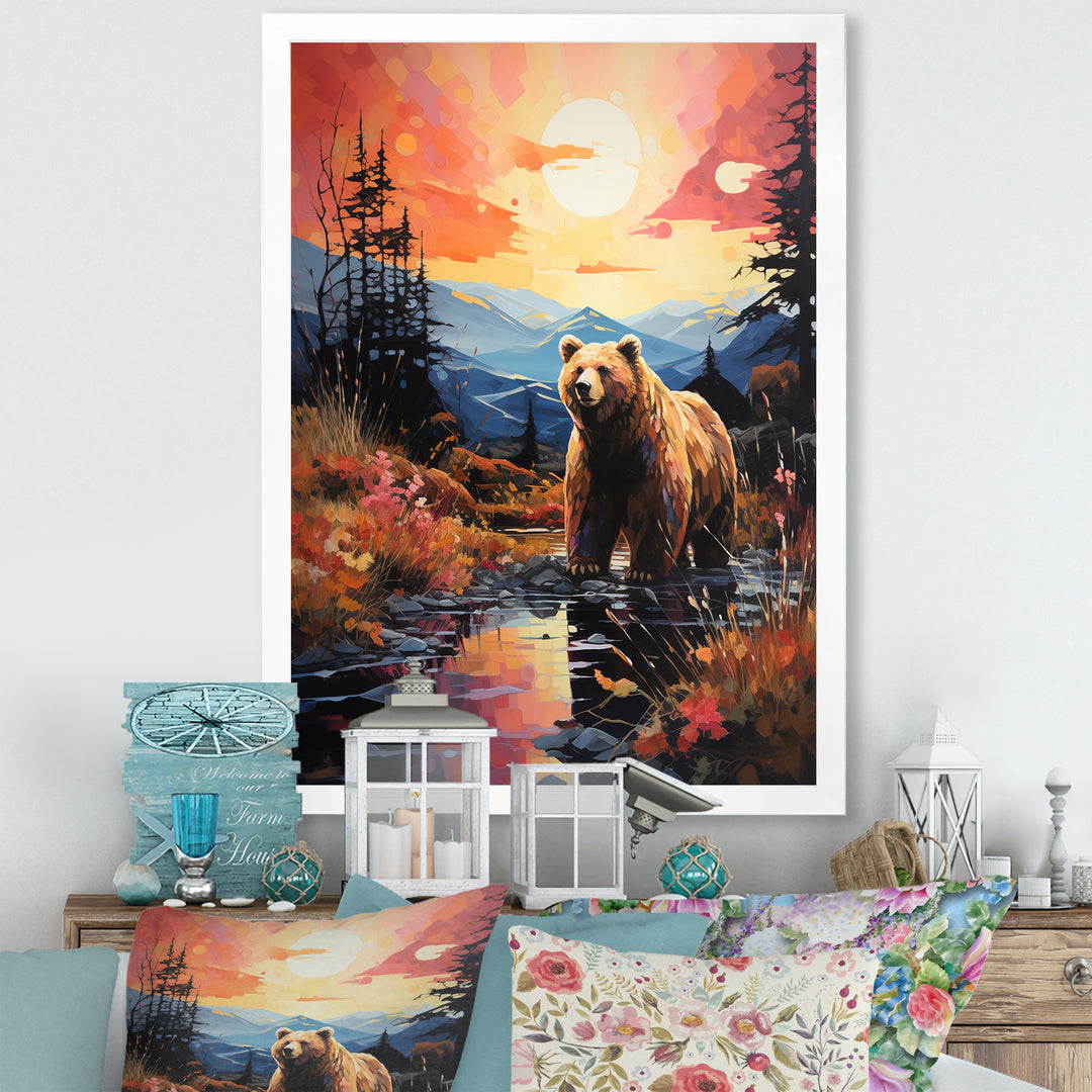 A Grizzly Bear In A Dreamy Retreat - Bear Home Decor Art