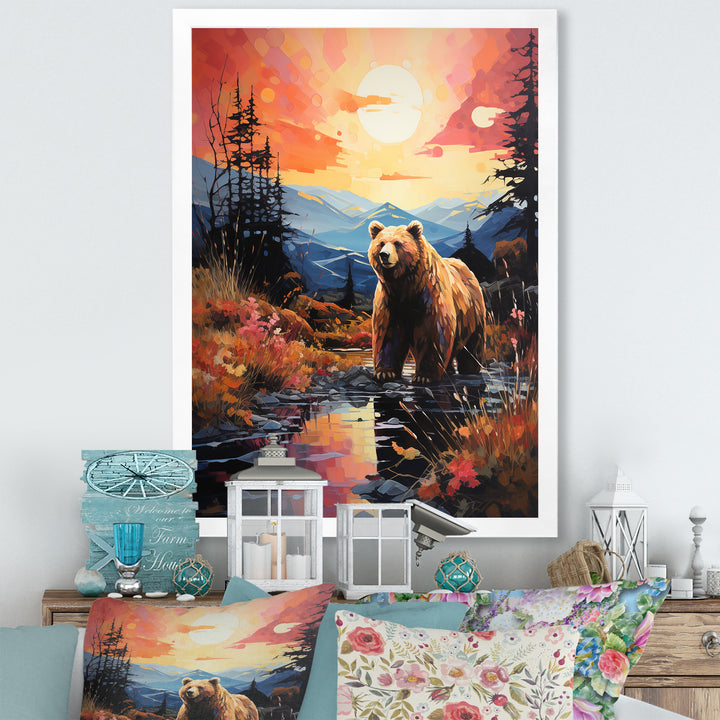 A Grizzly Bear In A Dreamy Retreat - Bear Home Decor Art