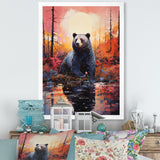 A Bear In A Dreamy Retreat - Bear Living Room Wall Art