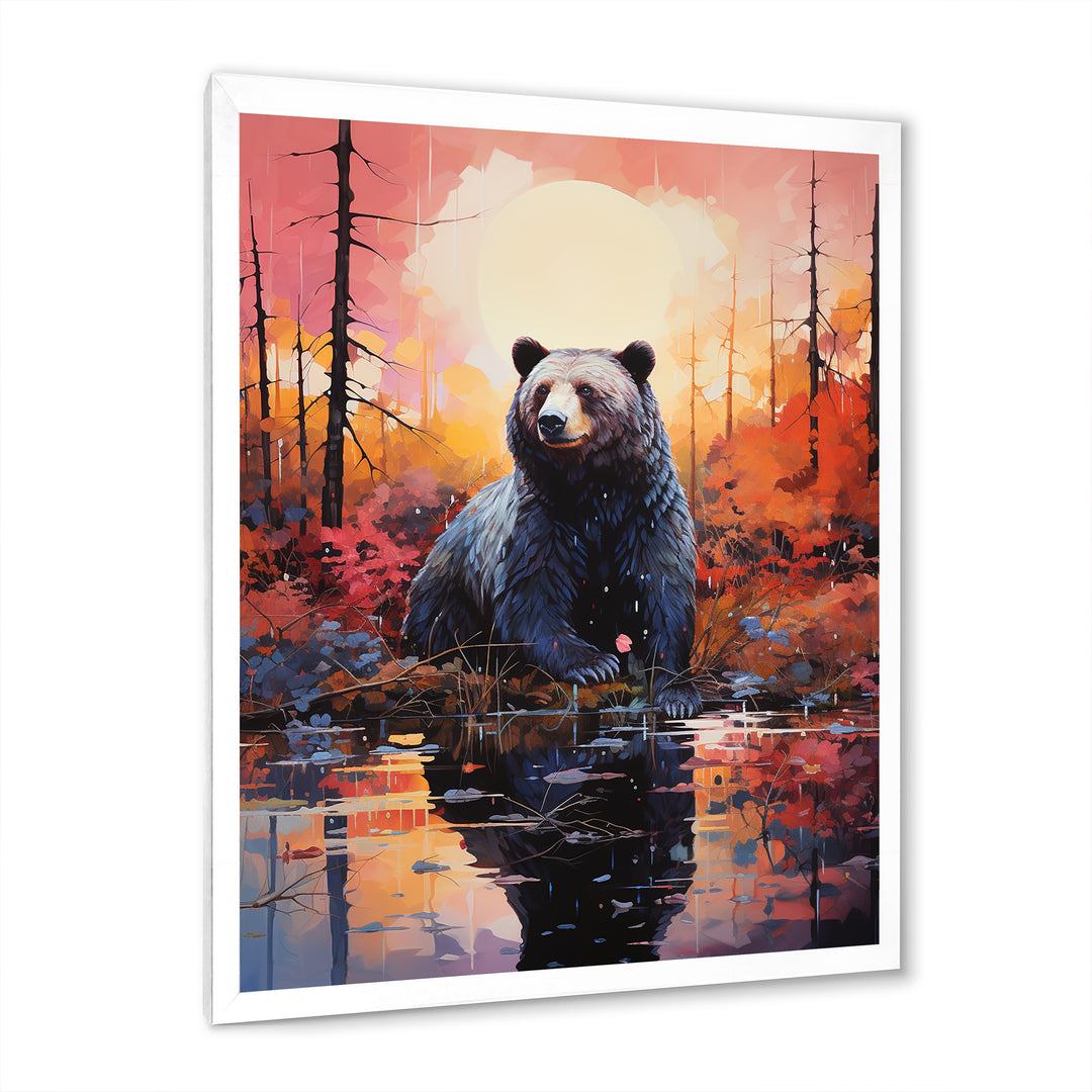 A Bear In A Dreamy Retreat - Bear Living Room Wall Art