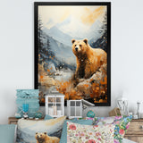 Majestic Mountain And Bear - Bear Canvas Wall Art