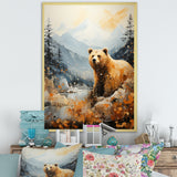 Majestic Mountain And Bear - Bear Canvas Wall Art