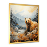 Majestic Mountain And Bear - Bear Canvas Wall Art