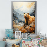 Majestic Mountain And Bear - Bear Canvas Wall Art