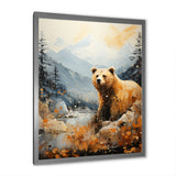 Majestic Mountain And Bear - Bear Canvas Wall Art