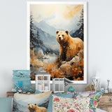 Majestic Mountain And Bear - Bear Canvas Wall Art