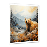 Majestic Mountain And Bear - Bear Canvas Wall Art
