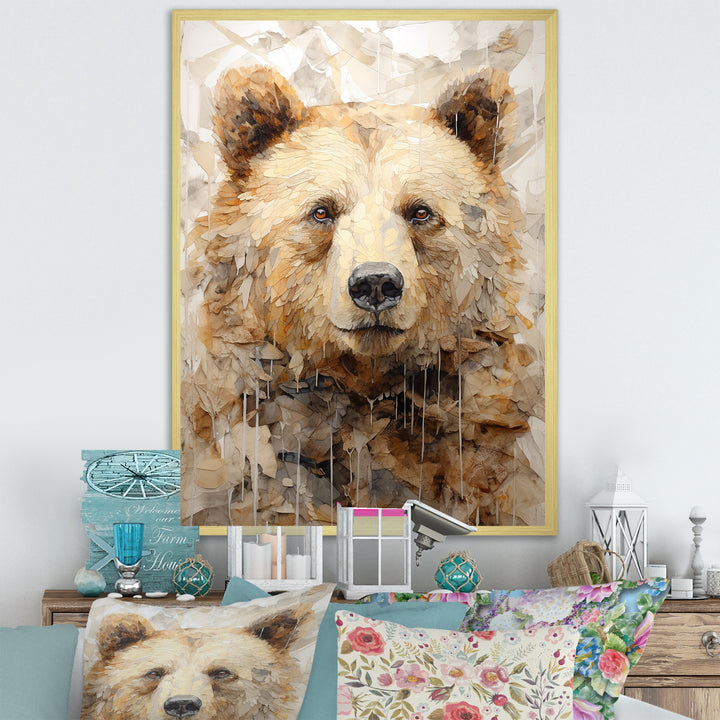 Minimalism Bear In Ice - Bear Wall Decor