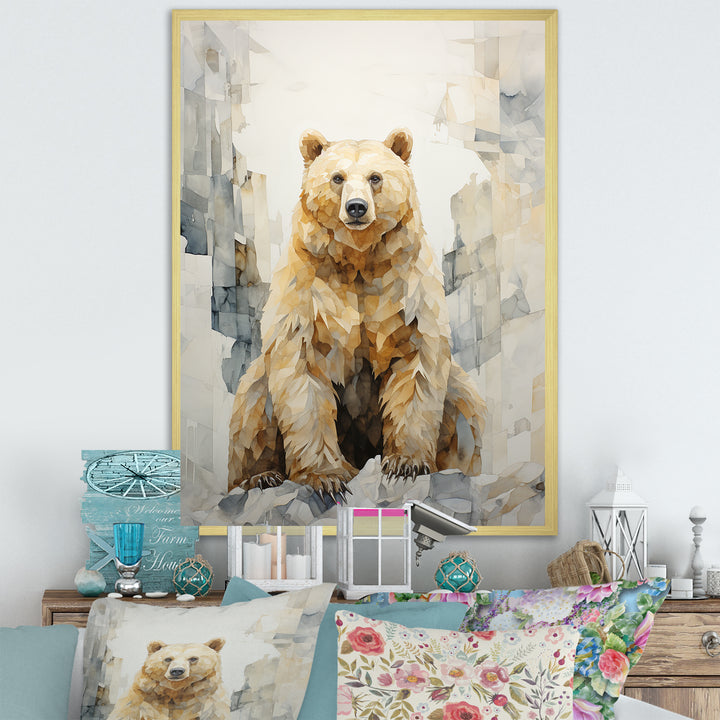 Minimalism Bear In Ice Art - Bear Wall Art Prints