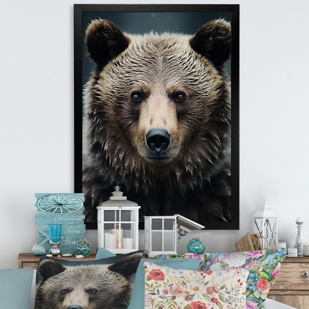 Minimalist Grizzly Bear Essence - Brown Bear Wall Art