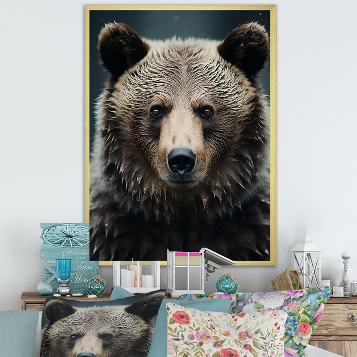 Minimalist Grizzly Bear Essence - Brown Bear Wall Art
