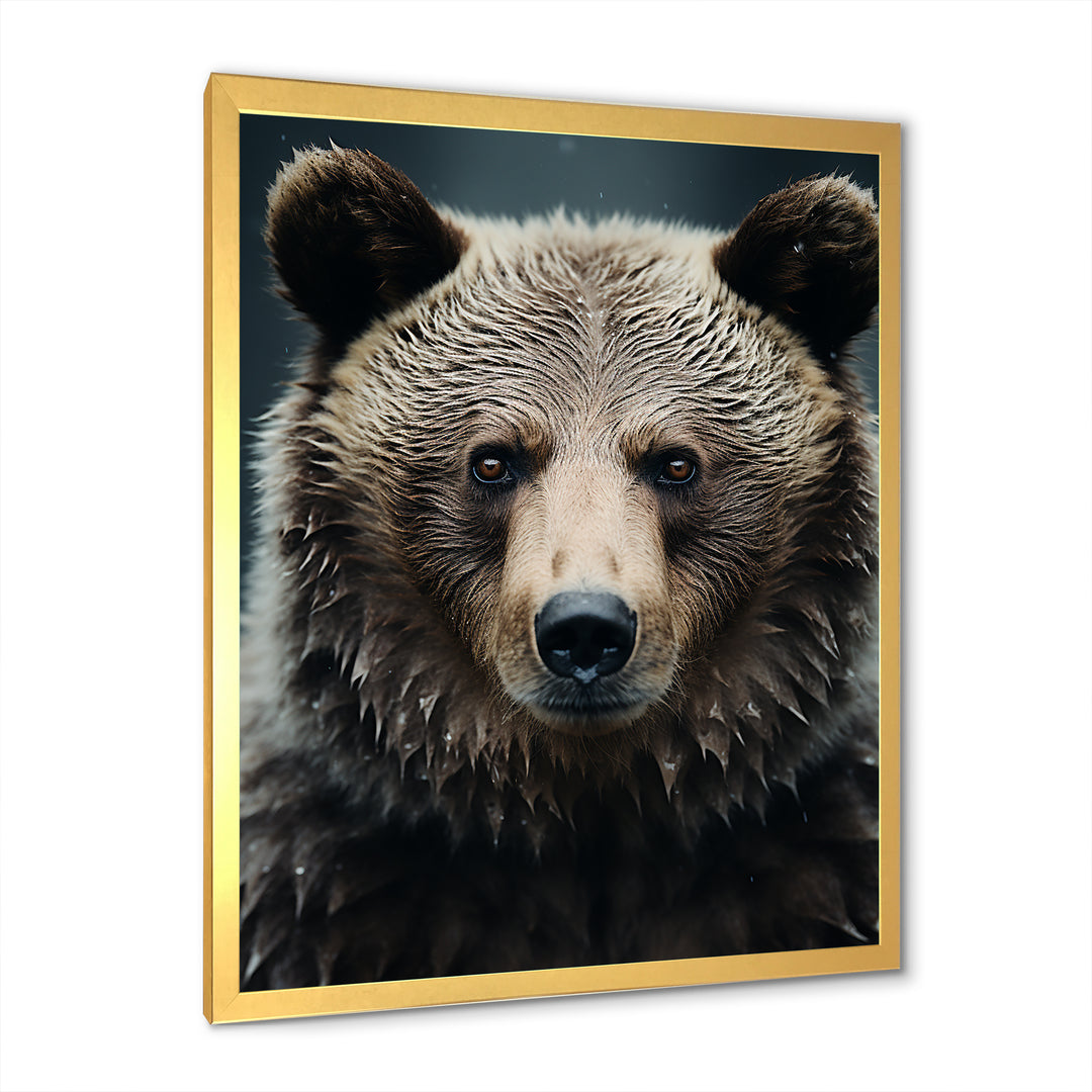 Minimalist Grizzly Bear Essence - Brown Bear Wall Art