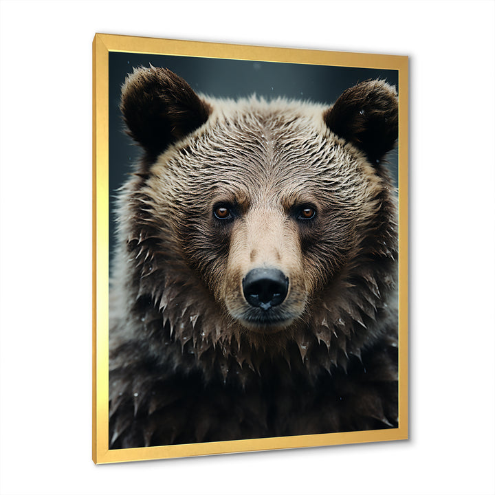 Minimalist Grizzly Bear Essence - Brown Bear Wall Art