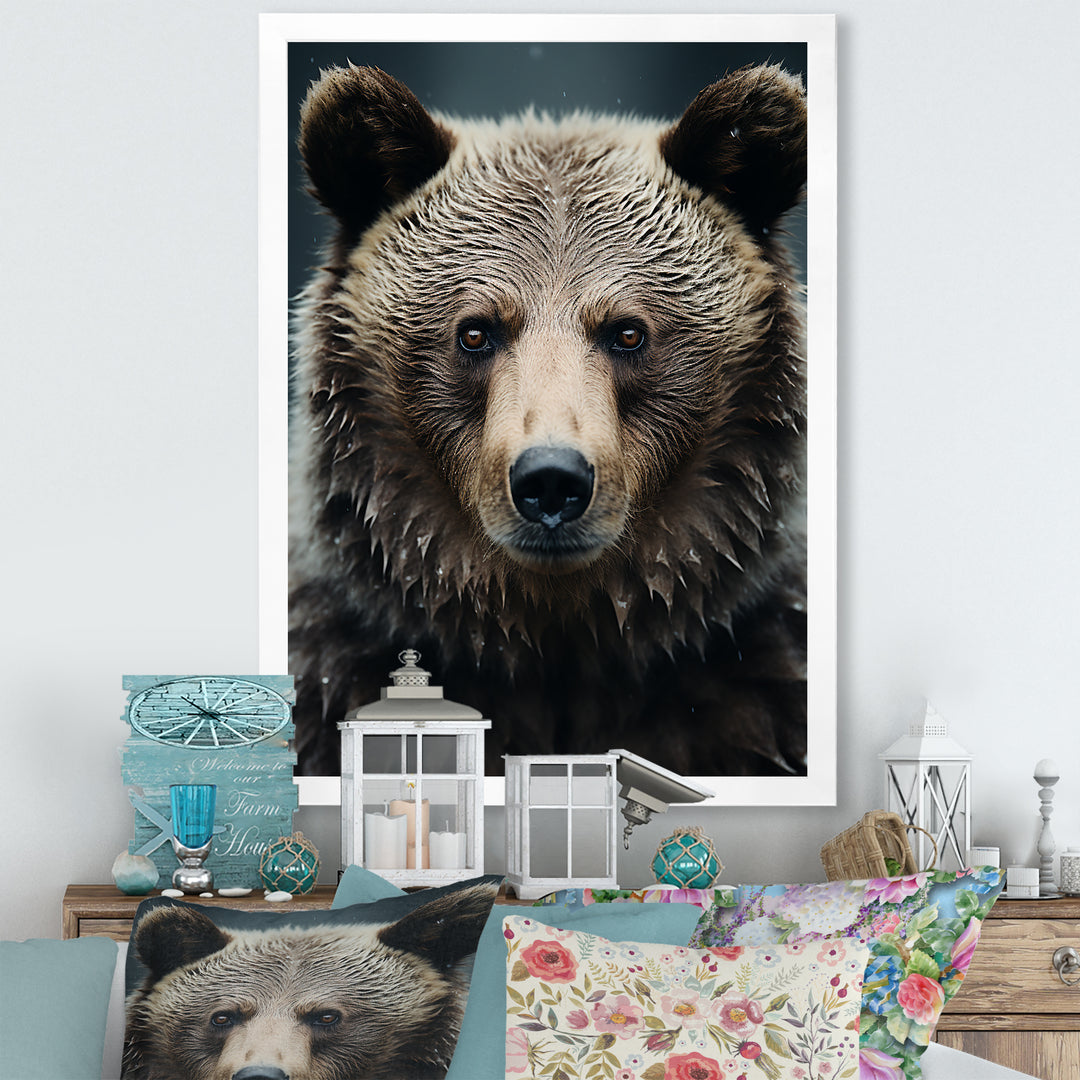 Minimalist Grizzly Bear Essence - Brown Bear Wall Art